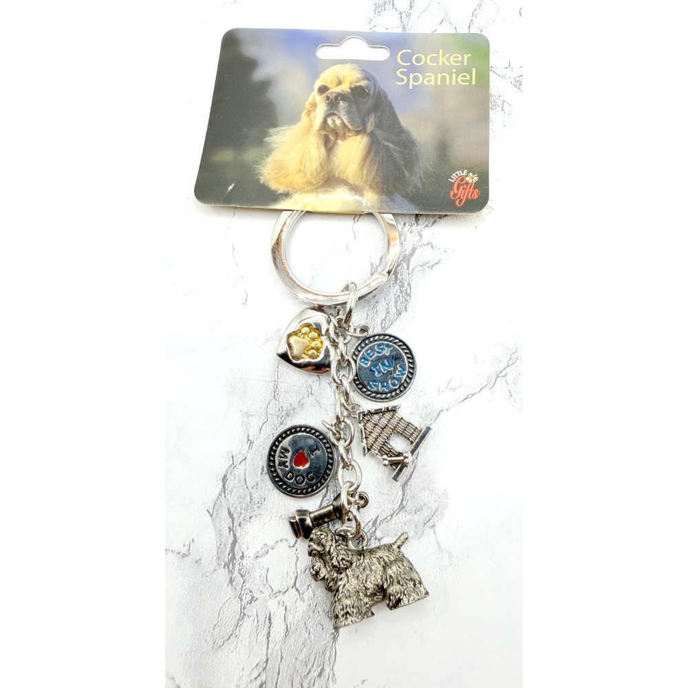 Little Gifts Cocker Spaniel Dog Charm Keychain Bag Charm New